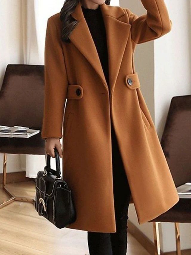 Rosamund Long Lapel Coat – Slim Structured Fit Longline Overcoat