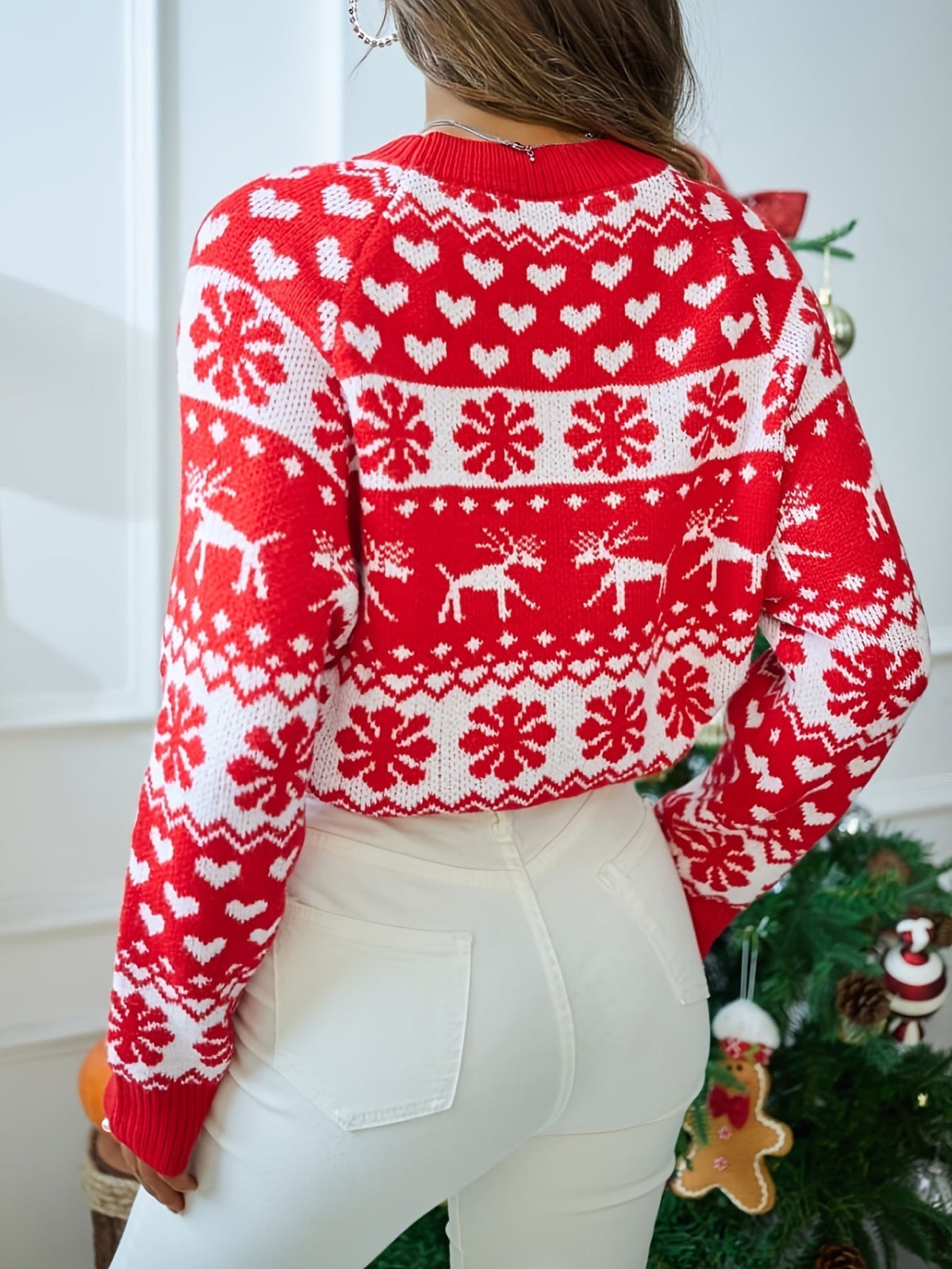 Tindra Snowflake Nordic Jumper – Women's Fair Isle Christmas Knit Sweater