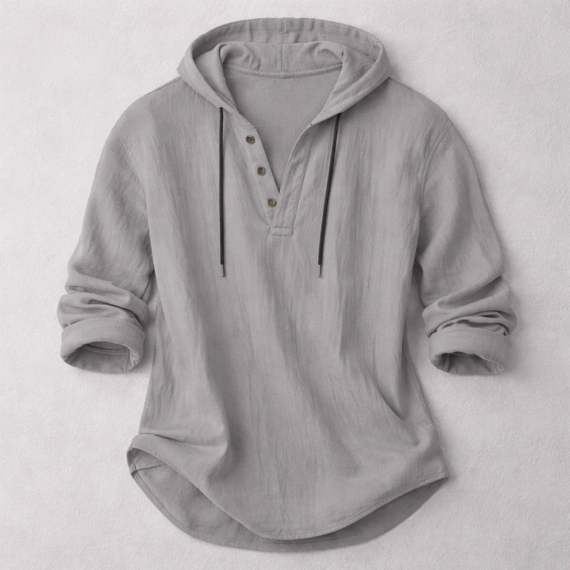 Tobiah Hooded Pullover Shirt – Grey