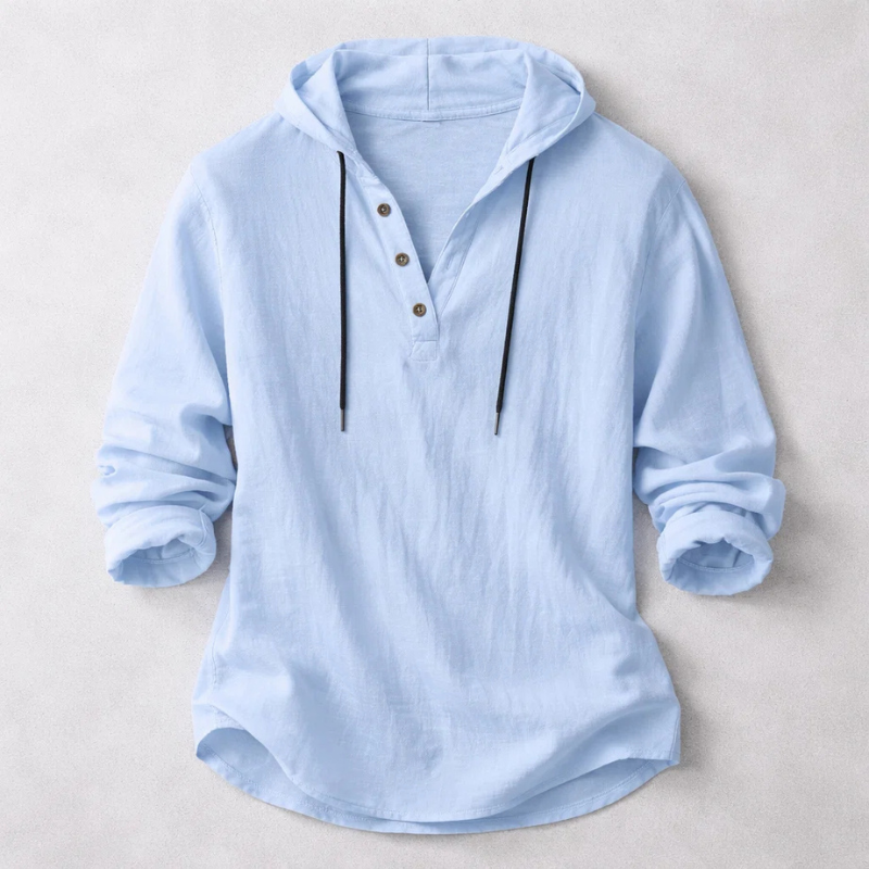 Tobiah Hooded Pullover Shirt – Light Blue
