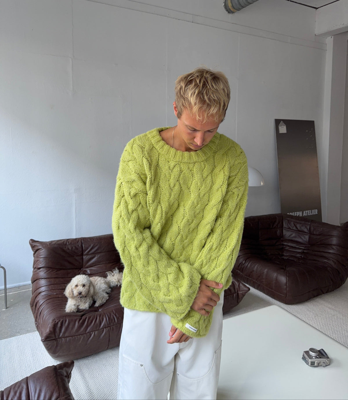 Tobias Classic Cable Knit Jumper - Green