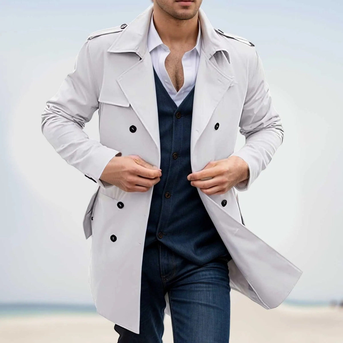 Torben Tailored Trench Coat – Structured Fit Multi-Pocket Long Sleeve