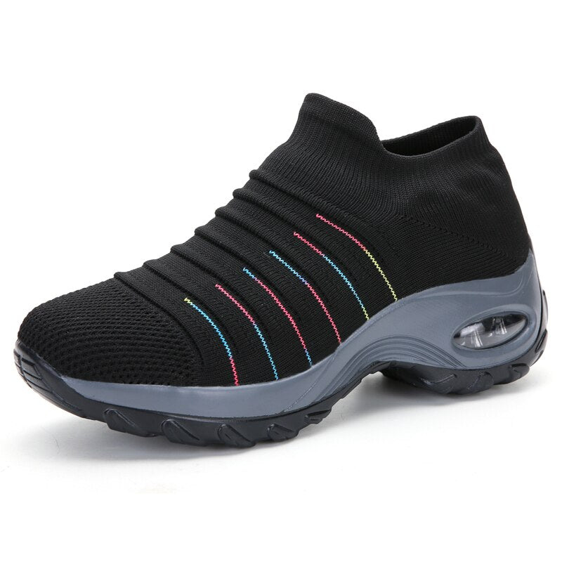 Dorvelli | Women’s Trainers – Slip-On Knit Cushioned Sole