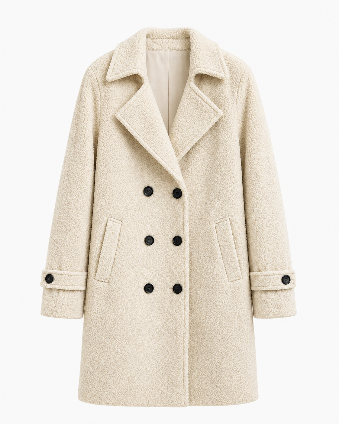 Wilhelmina Double-Breasted Textured Coat