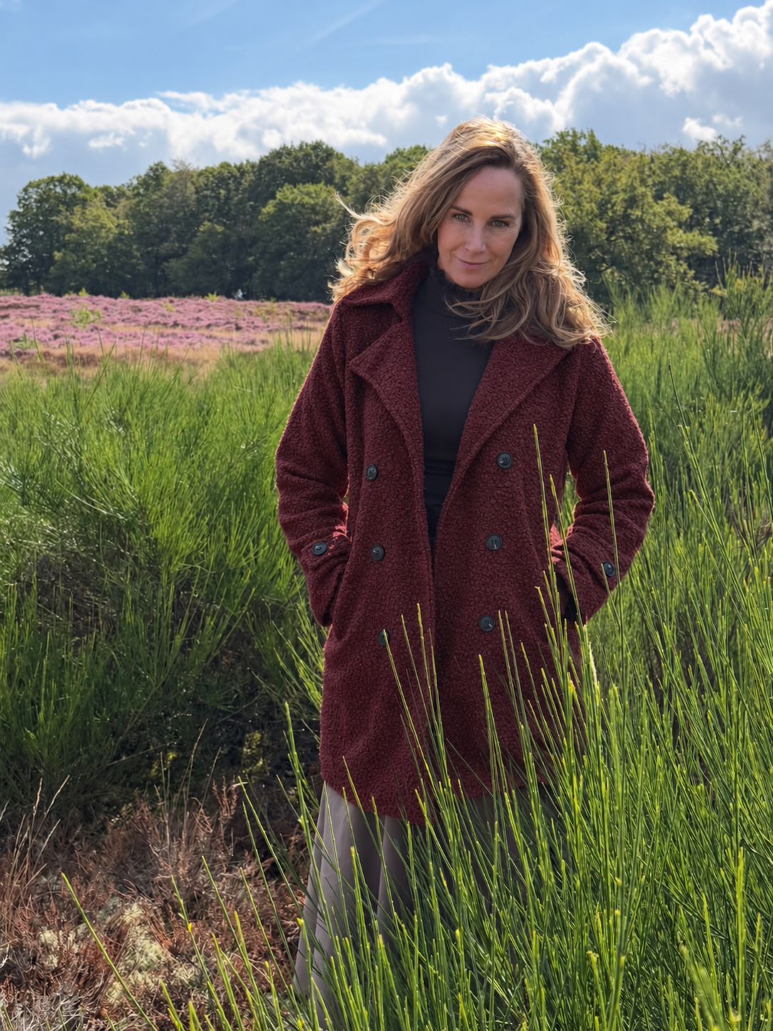 Wilhelmina Double-Breasted Textured Coat