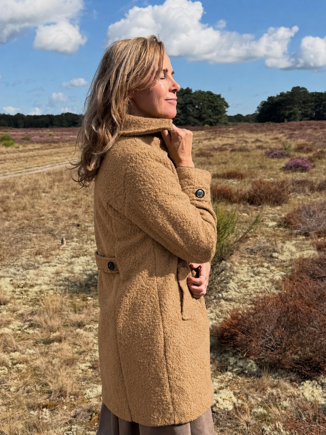 Wilhelmina Double-Breasted Textured Coat