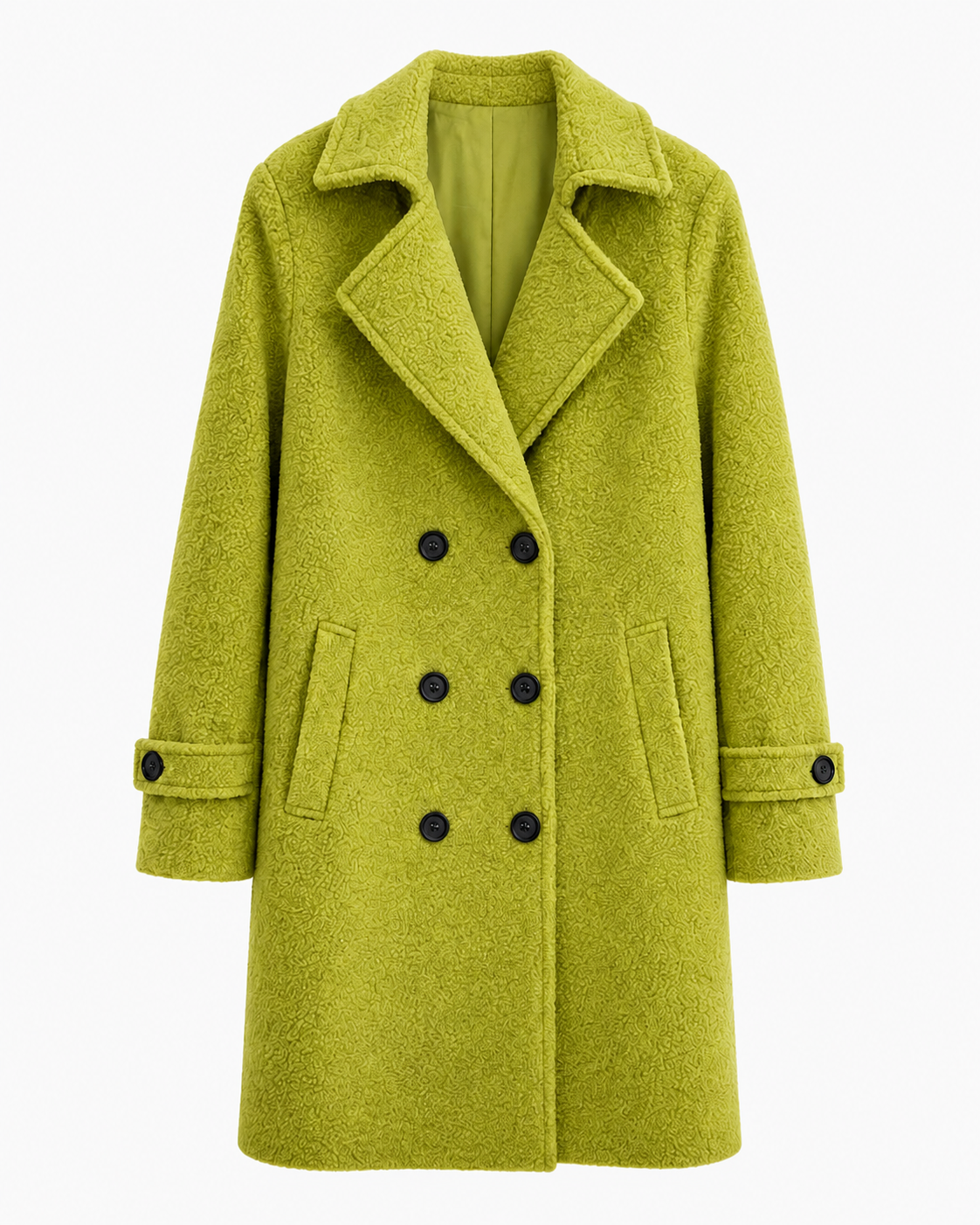 Wilhelmina Double-Breasted Textured Coat