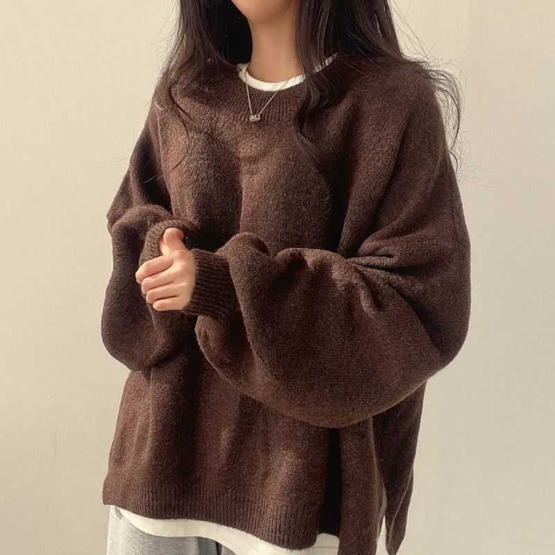 Winona Crew Neck Jumper – Brown