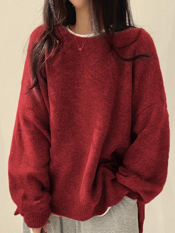 Winona Crew Neck Jumper – Red