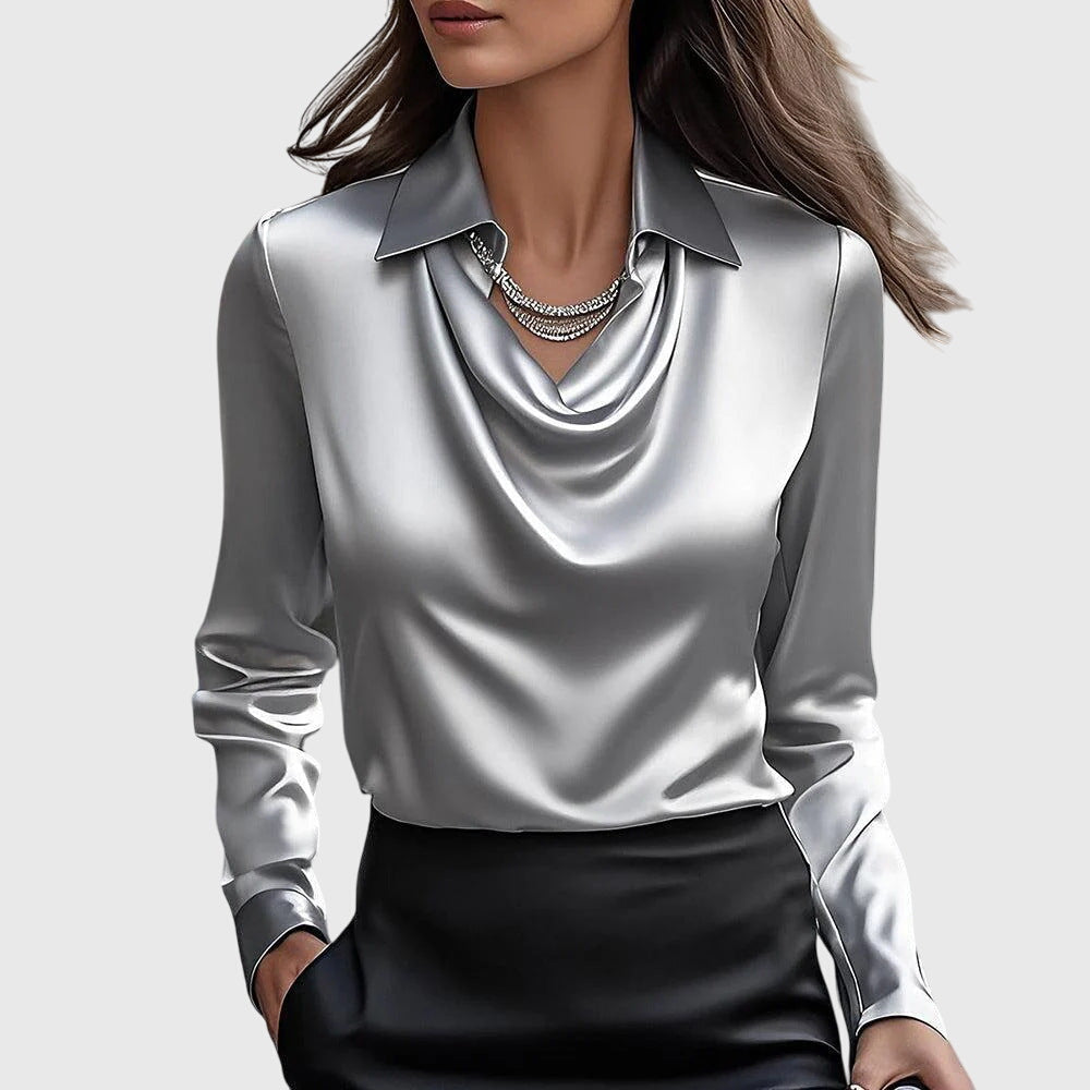 Dorvelli | Women's Blouse – Elegant Feminine - Light Grey