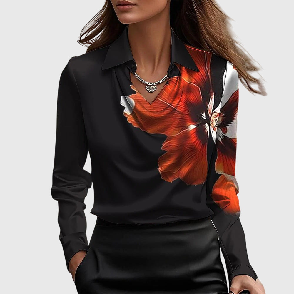 Dorvelli | Women's Blouse – Elegant Feminine - Wine Red