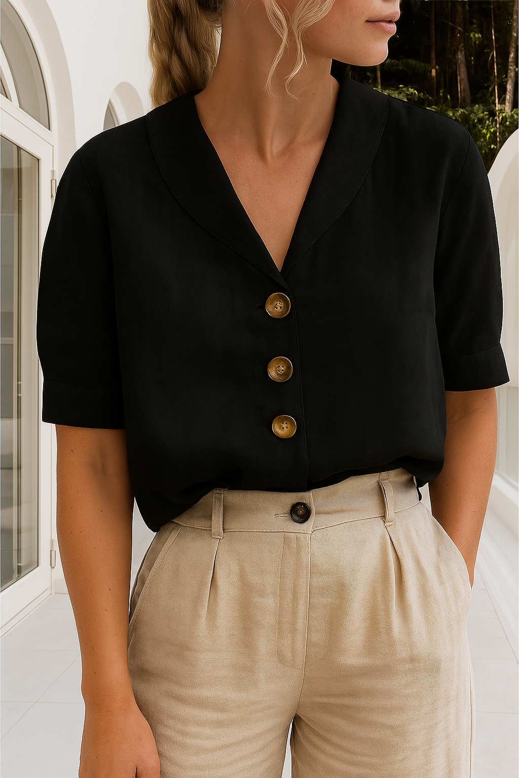 Dorvelli | Women's Blouse – Classic Feminine - Black