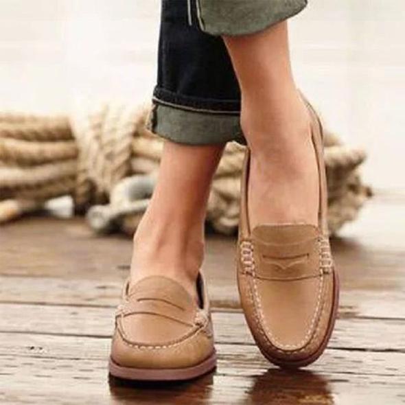 Dorvelli | Women's Loafers – Slip-On Cushioned - Khaki