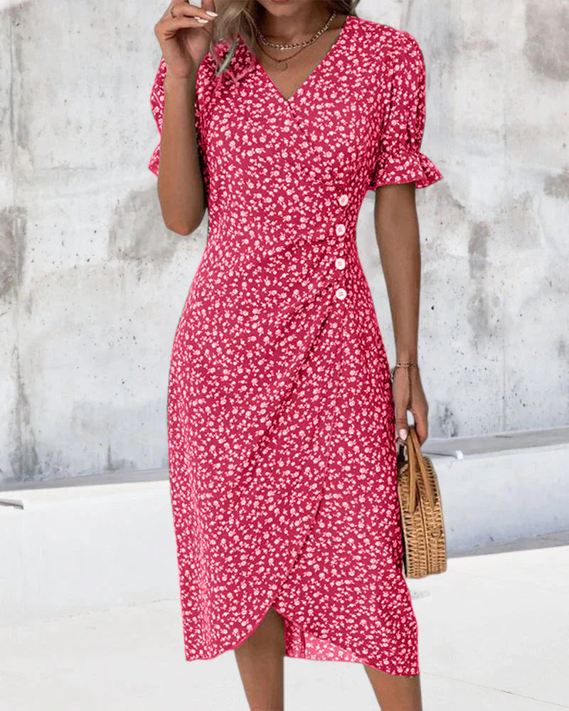 Dorvelli | Women’s Midi Dress – Floral Wrap