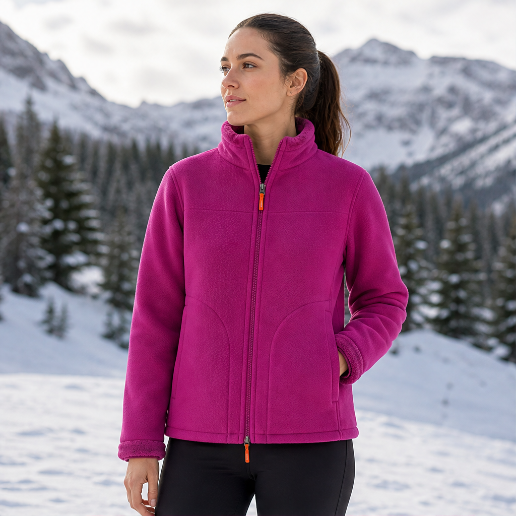 Dorvelli | Women's Reversible Mock Neck Zip-Up Jacket – Two-Way Layering Style