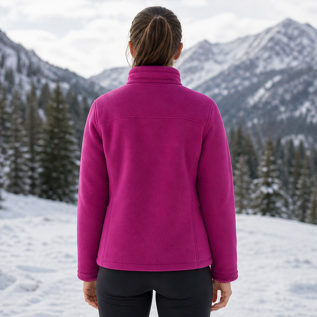 Dorvelli | Women's Reversible Mock Neck Zip-Up Jacket – Two-Way Layering Style