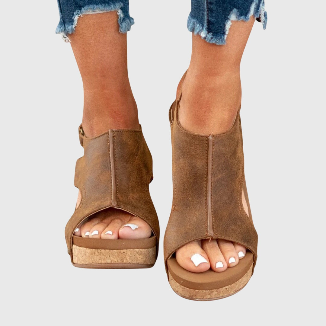 Dorvelli | Women's Sandals – Buckle Strap - Brown
