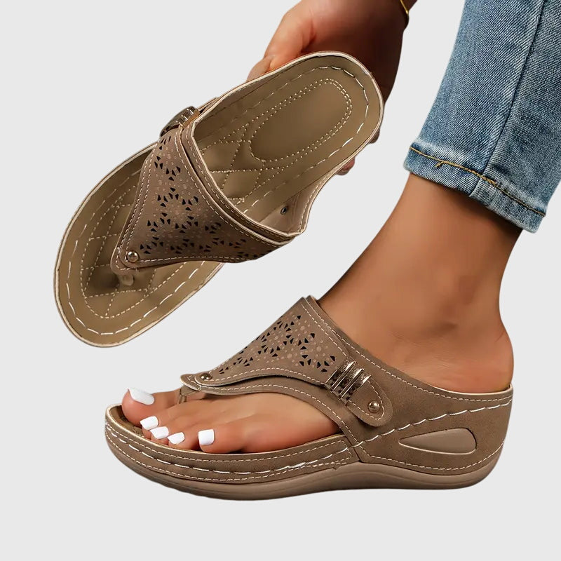 Dorvelli | Women's Sandals – Open Toe Strap - Brown