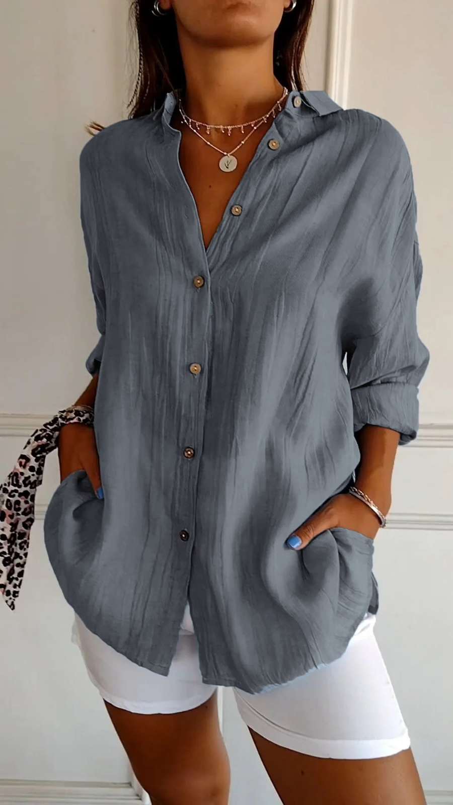 Dorvelli | Women’s Shirt – Oversized Button-Down Collared