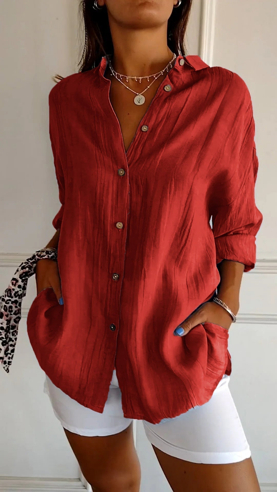 Dorvelli | Women’s Shirt – Oversized Button-Down Collared