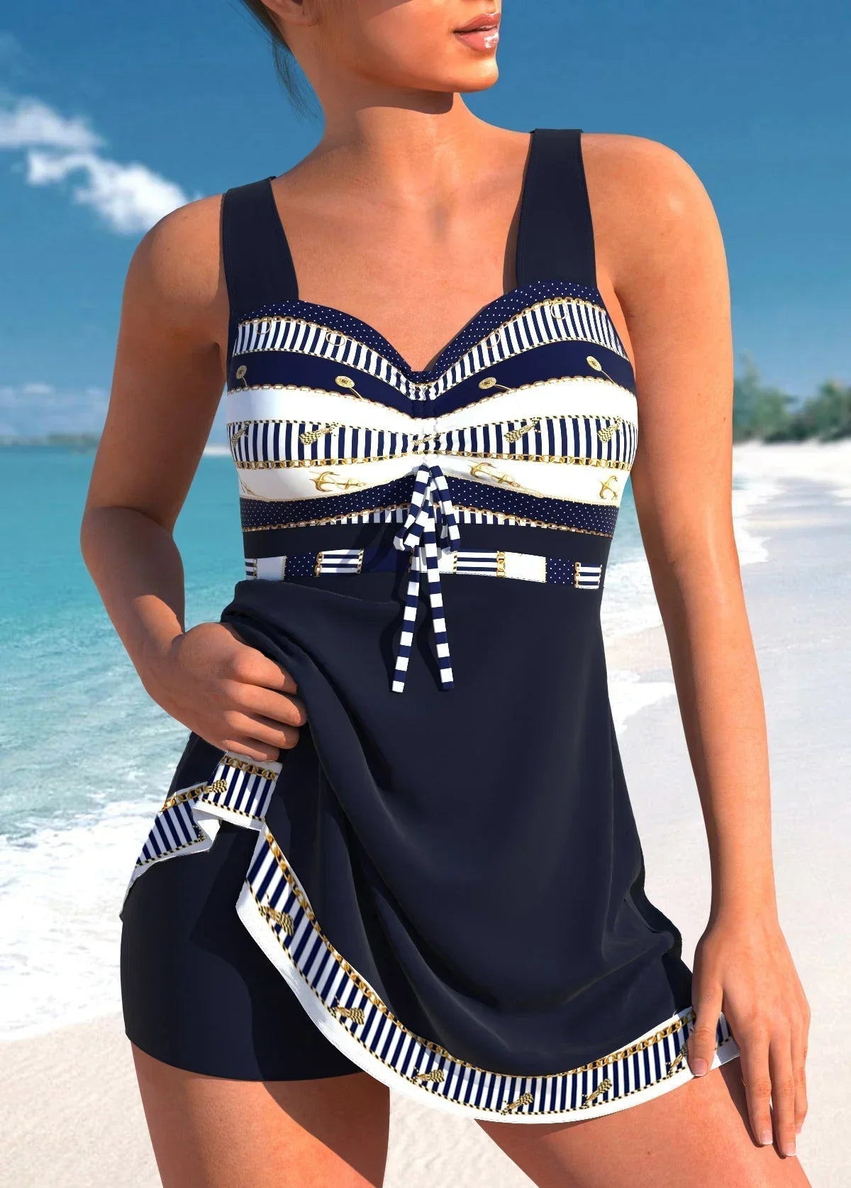 Dorvelli | Women's Swimsuit – Quick-Dry Figure Flattering - Navy