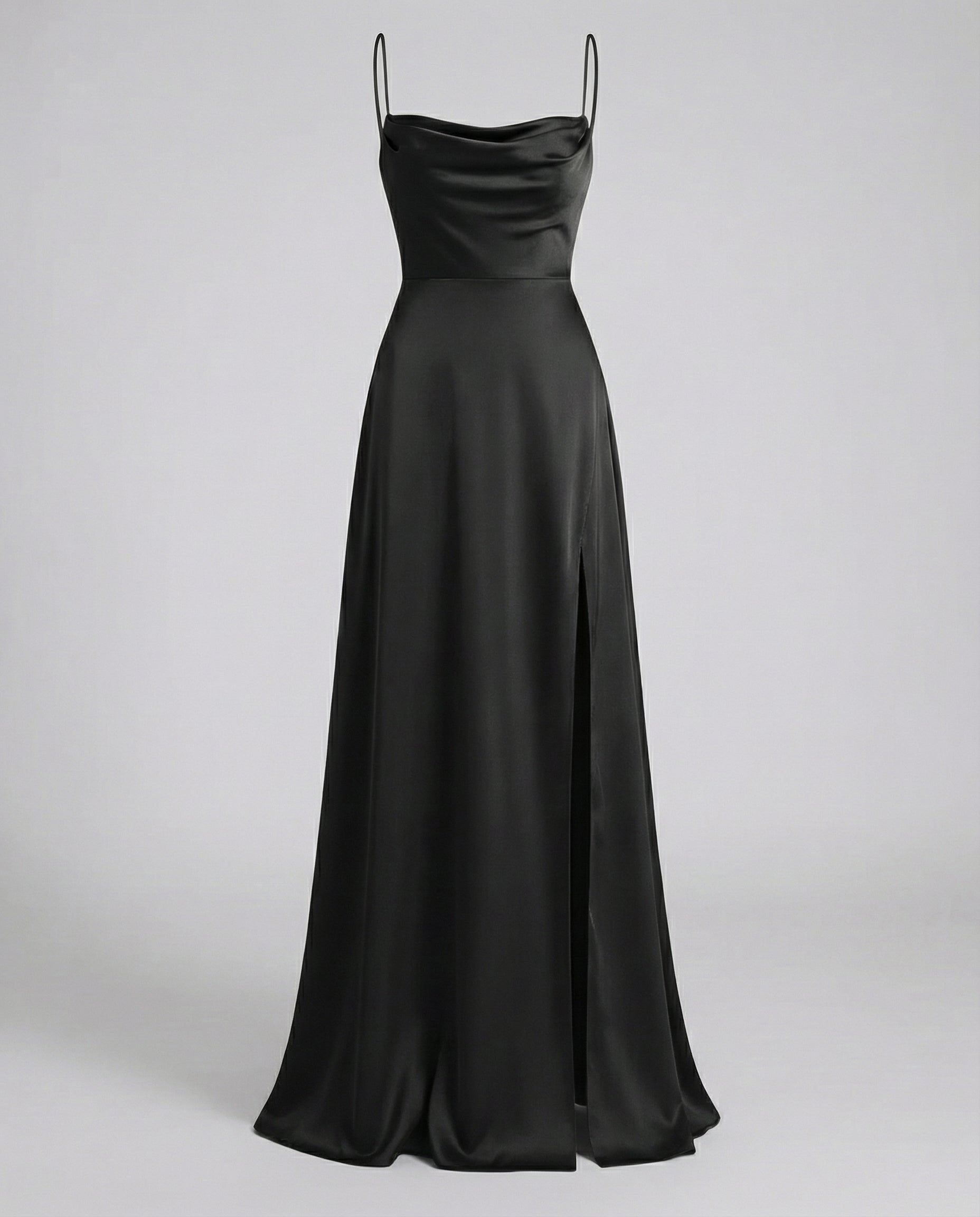 Dorvelli | Women's Maxi Dress – Flowing Leg Slit - Black