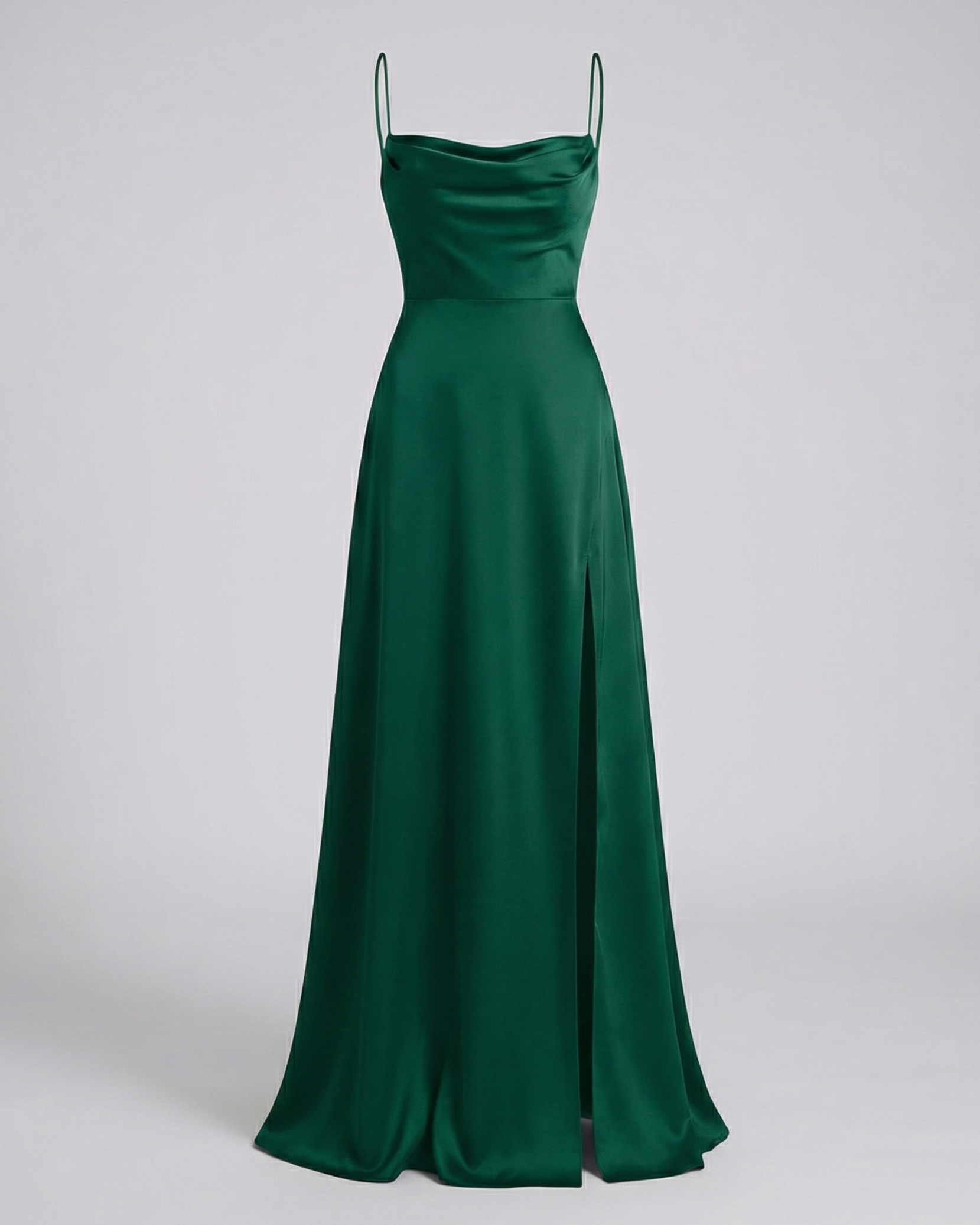 Dorvelli | Women's Maxi Dress – Flowing Leg Slit - Green