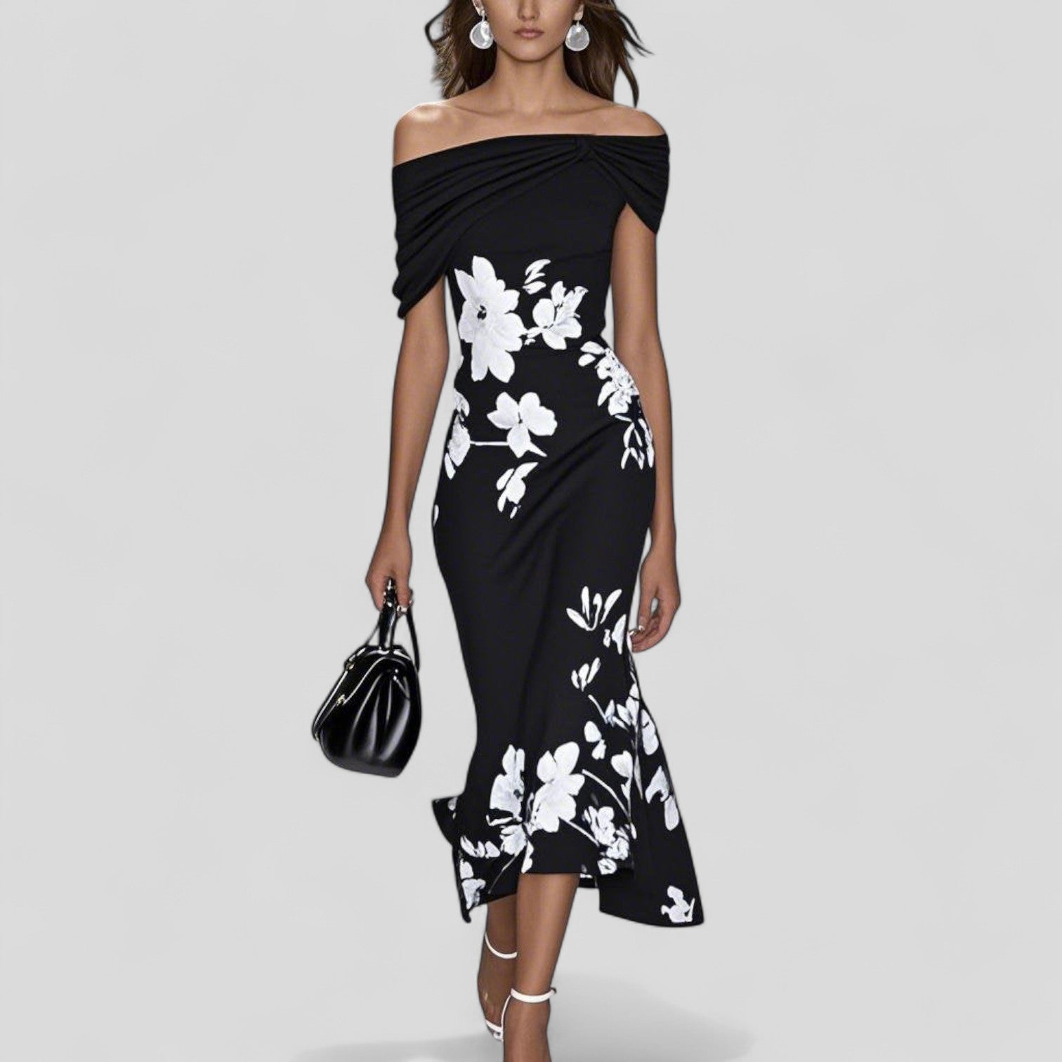 Dorvelli | Women's Midi Dress – Elegant Refined - Black