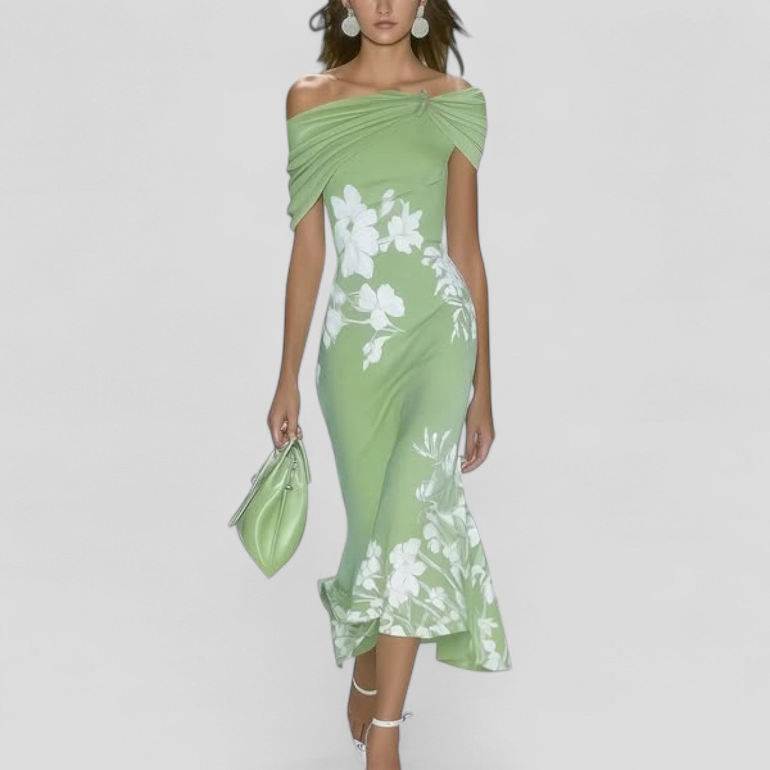 Dorvelli | Women's Midi Dress – Elegant Refined - Green
