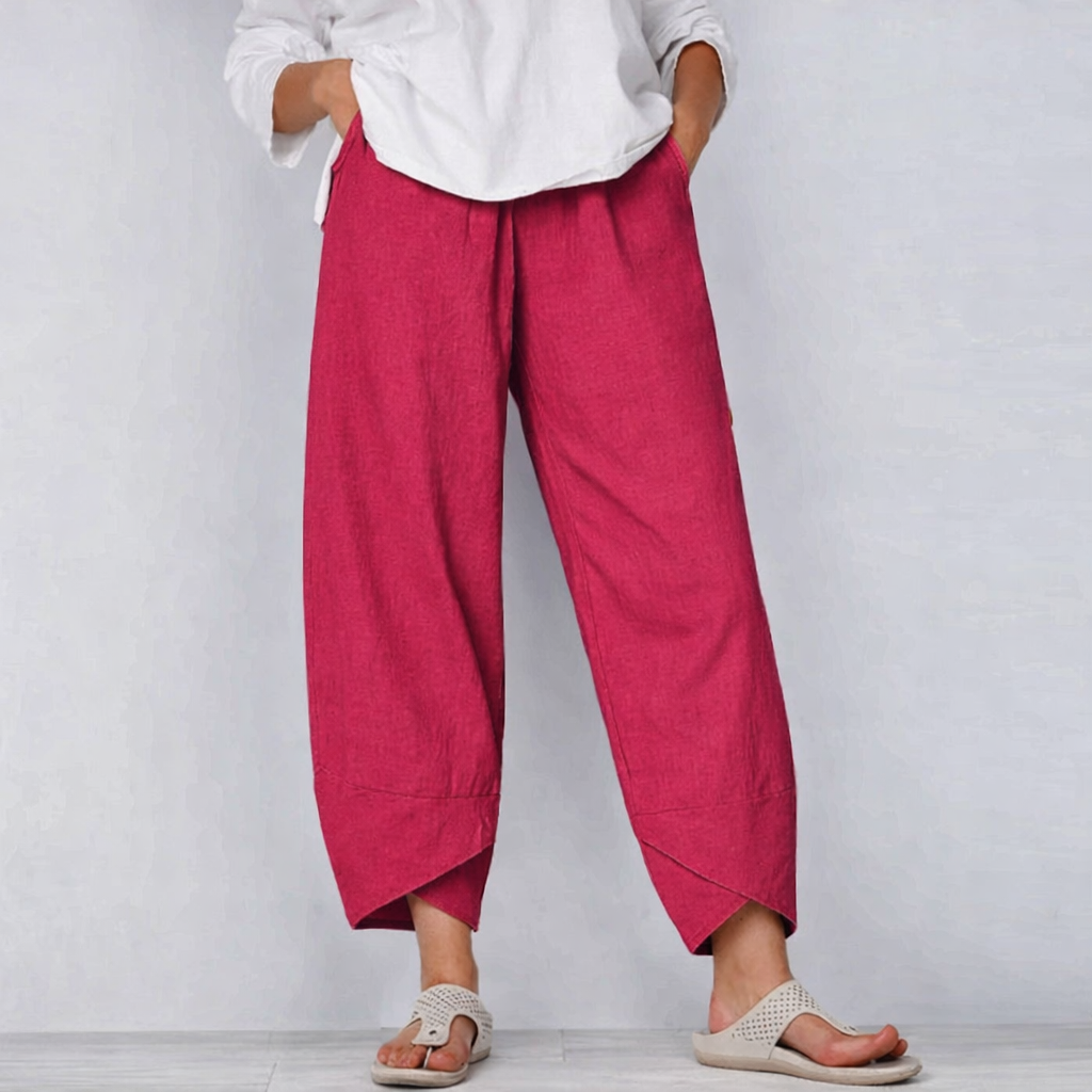 Dorvelli | Women's Trousers – Chic Wide Leg - Red