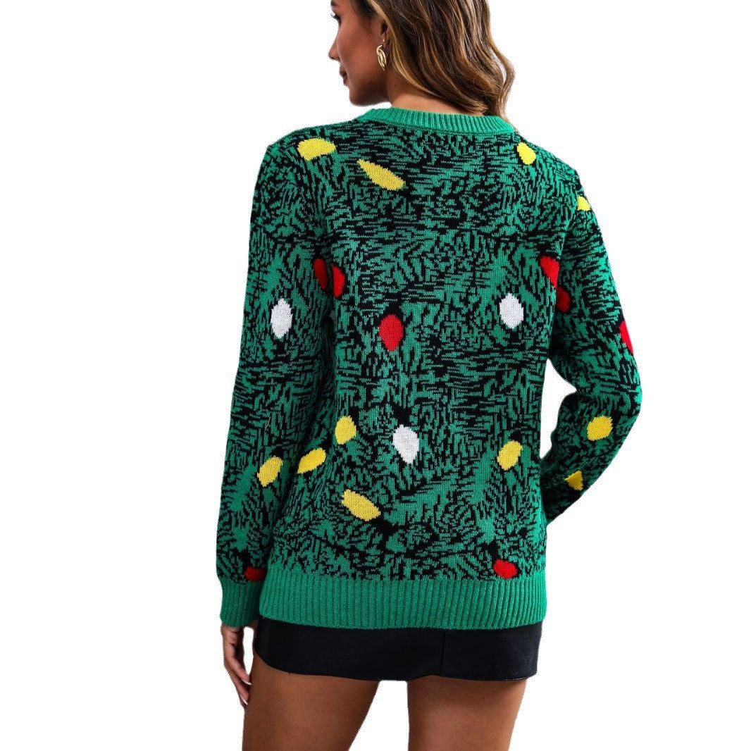 Wynona String Lights Christmas Jumper – Women's Festive Fairy Light Knit Sweater