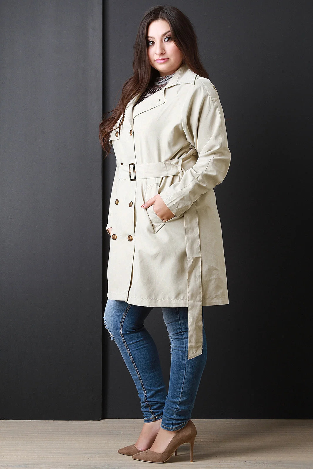 Xanthe Belted Lightweight Soft Trench Coat – Regular Fit Long Sleeves | Dorvelli