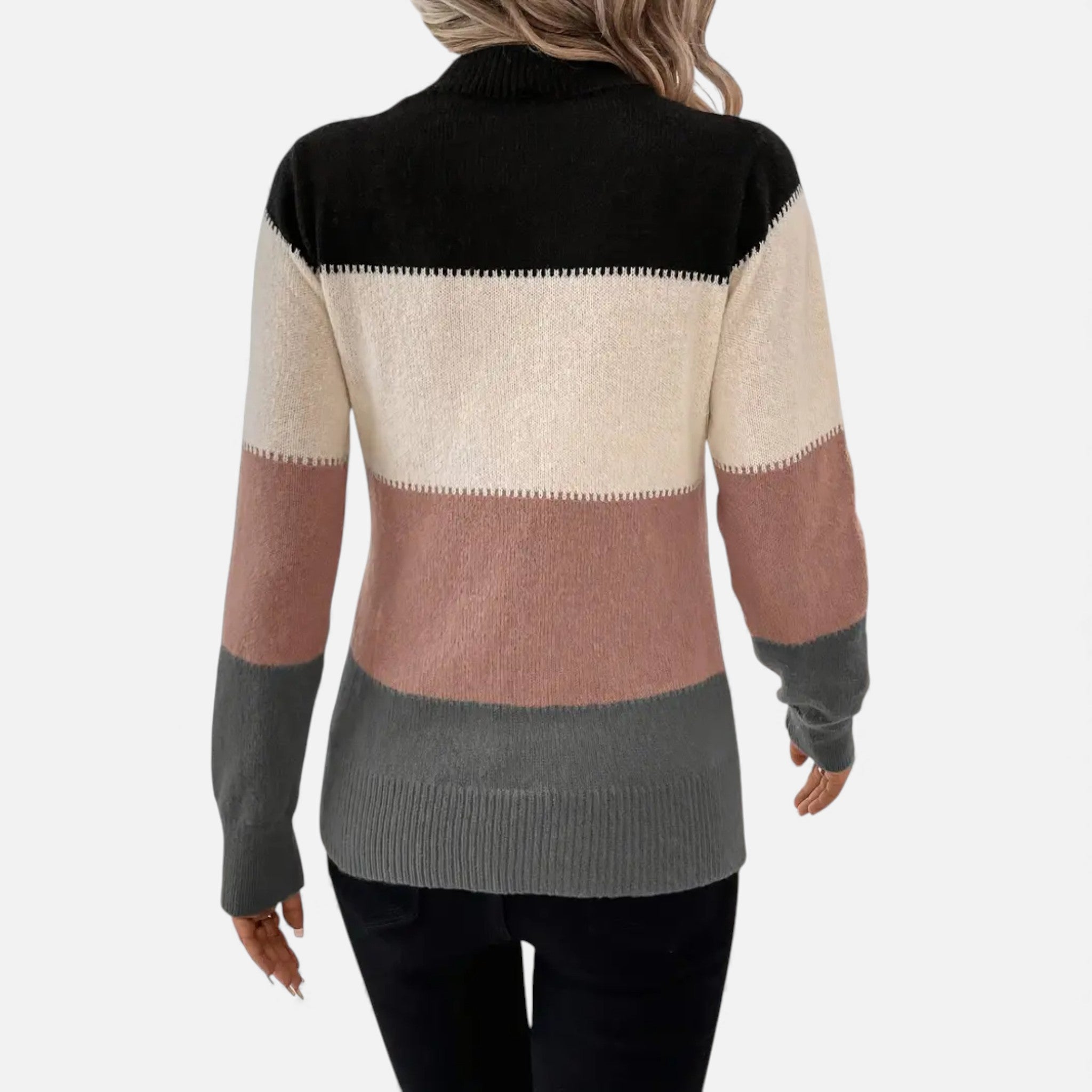 Dorvelli | Women’s Sweater – Elegant Striped Crew-Neck