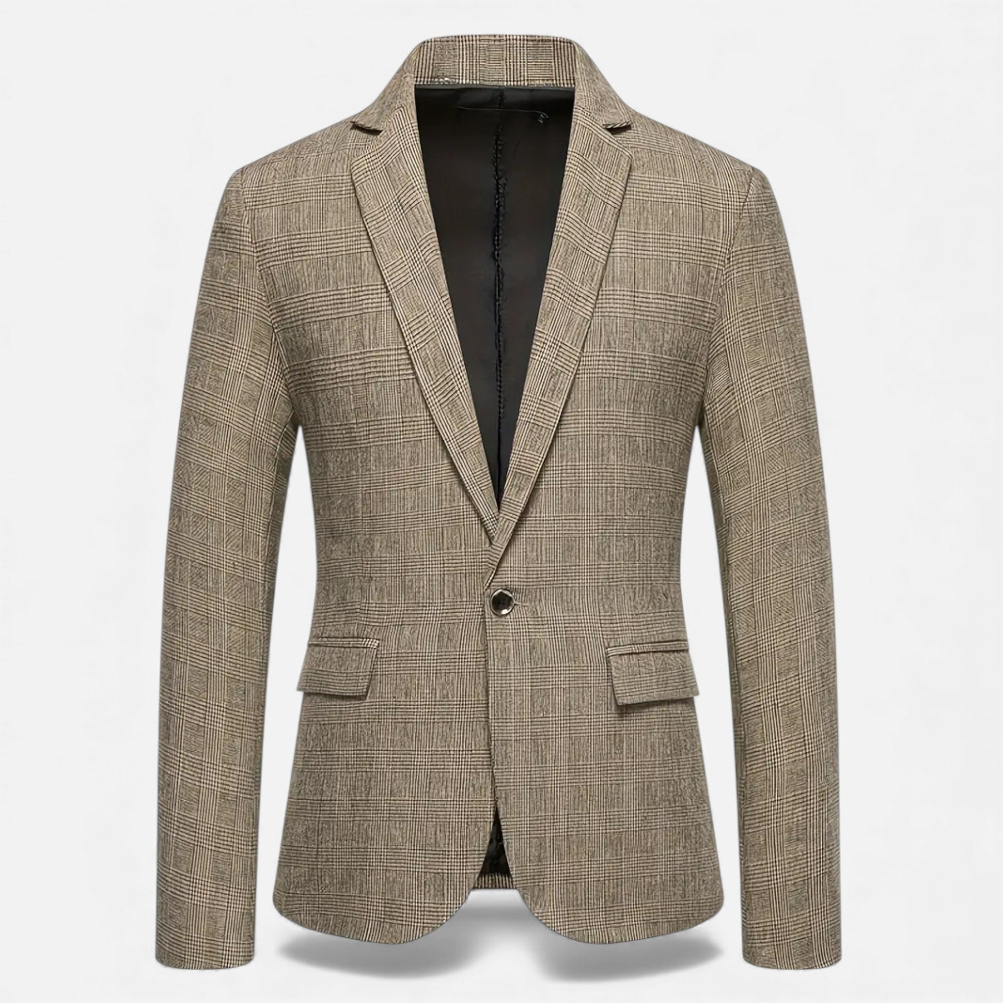 Dorvelli | Men’s Check Tweed Blazer – Classic Single-Breasted Design