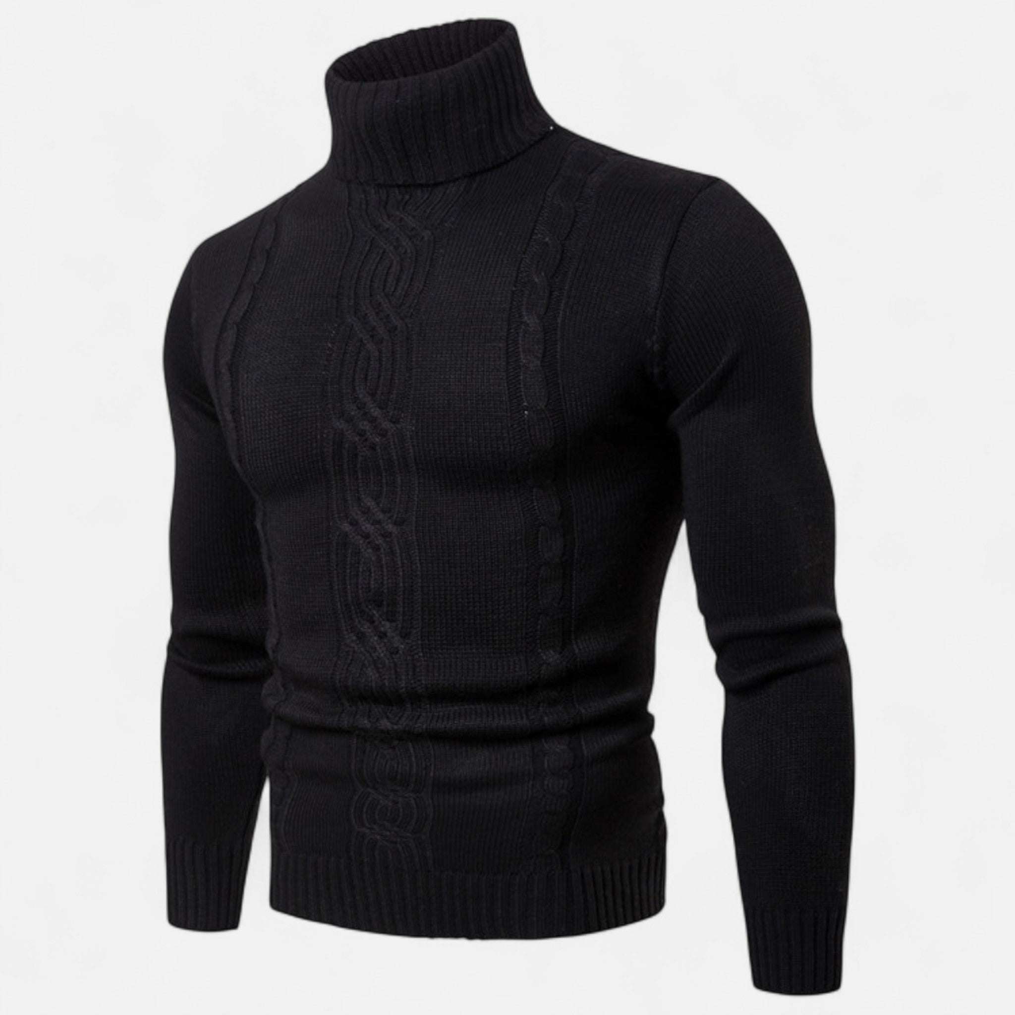 Dorvelli | Men’s Turtleneck Sweater – Heritage Jacquard Knit