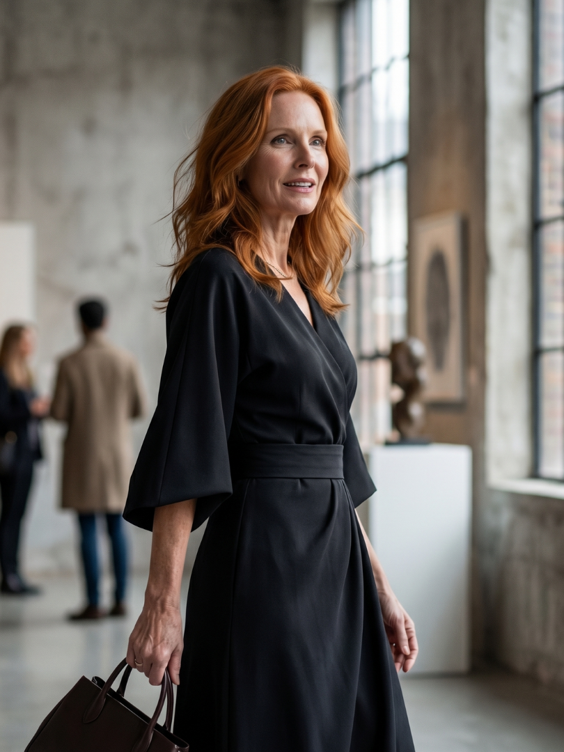 Dorvelli | Women's Midi Dress – Sculpted Waist Panel
