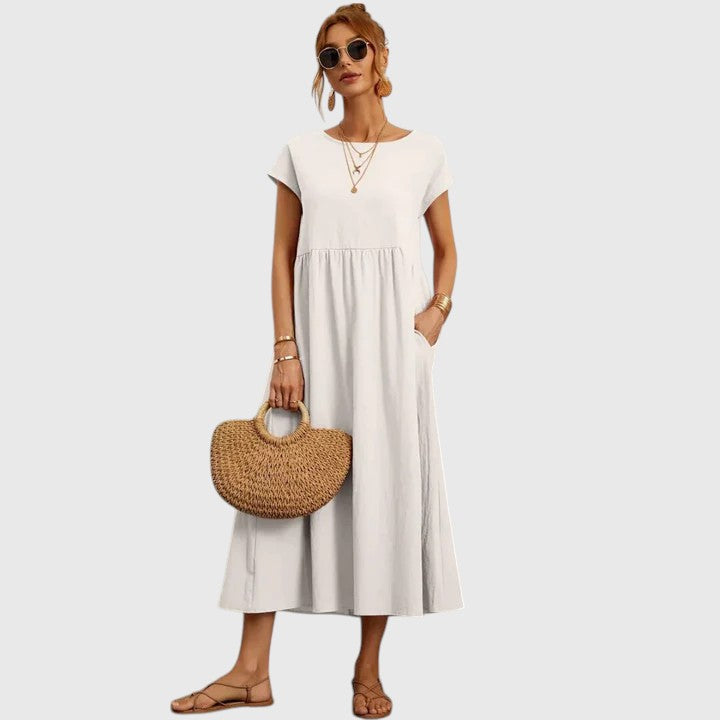 Dorvelli | Women's Midi Dress – Comfortable White
