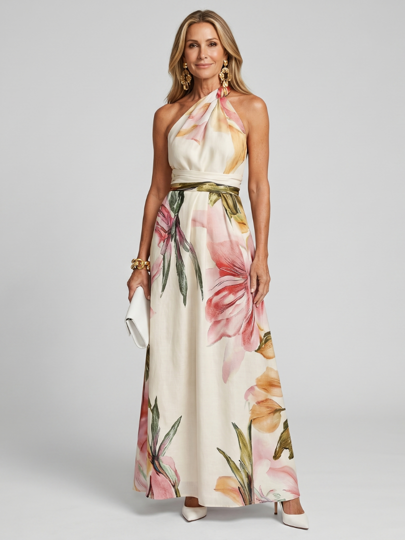 Dorvelli | Women's Maxi Dress – Soft Halter Flowing