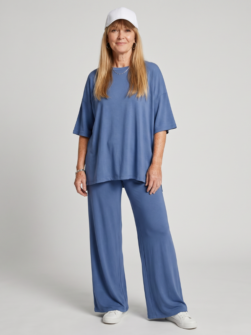 Dorvelli | Women's Two-Piece Set – Oversized Wide-Leg