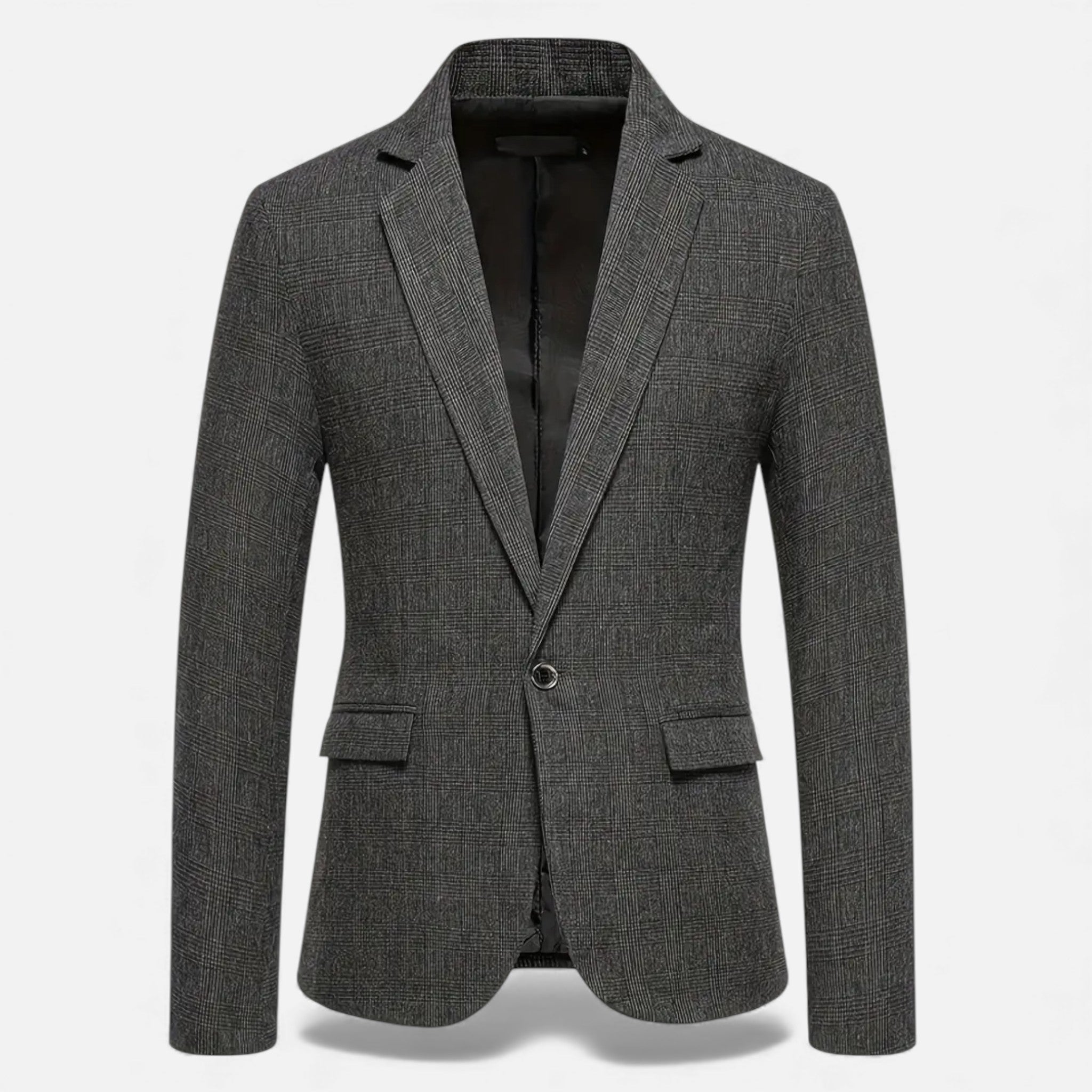 Dorvelli | Men’s Check Tweed Blazer – Classic Single-Breasted Design