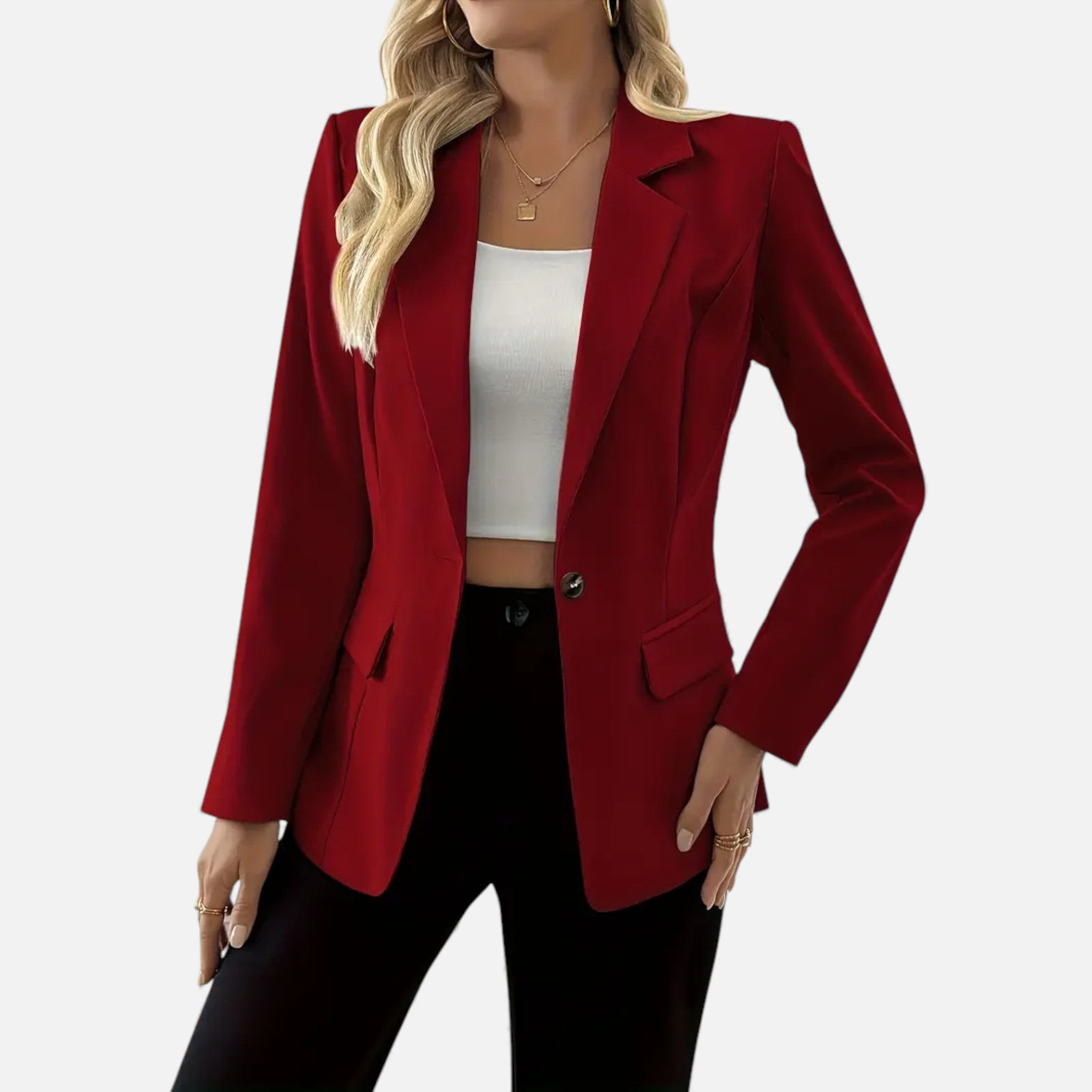 Dorvelli | Women’s Classic Single-Breasted Blazer – Timeless Solid Elegance