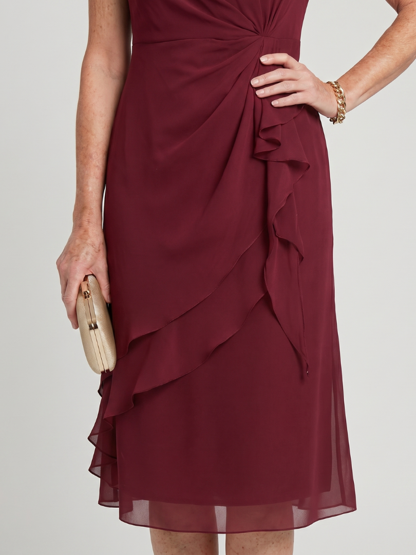 Dorvelli | Women's Midi Dress – Sleeve Layered Hem