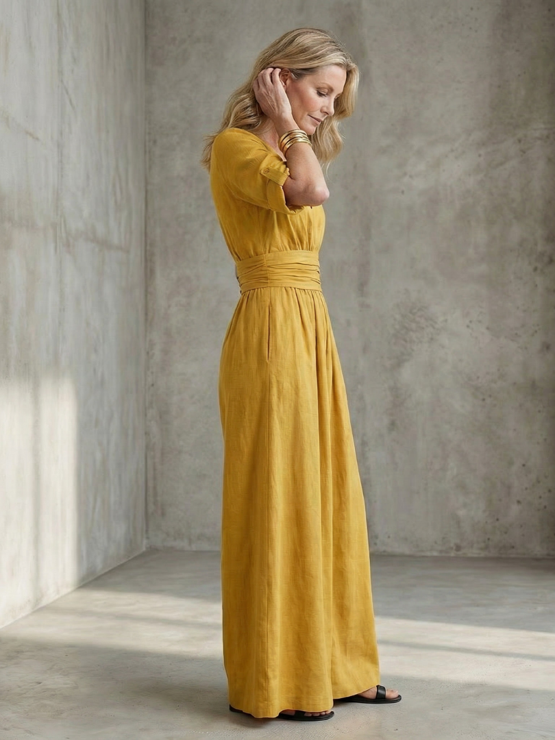 Dorvelli | Women's Jumpsuit – Cross Front Wide Leg