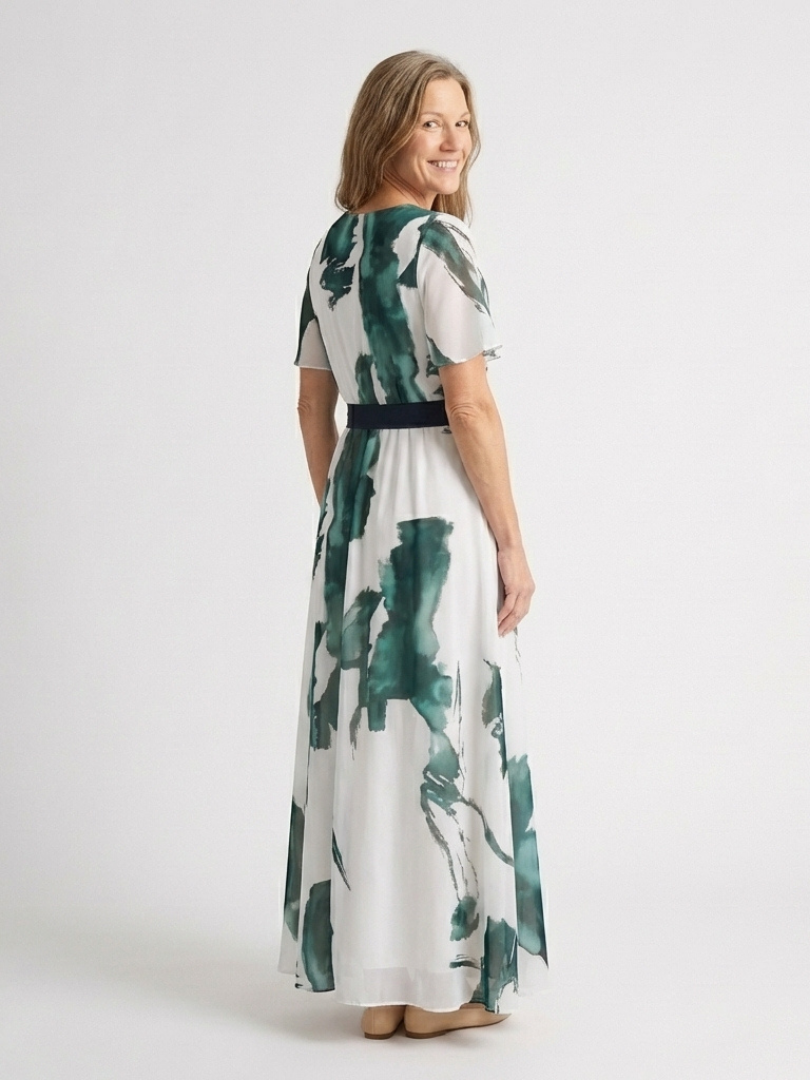 Dorvelli | Women's Maxi Dress – Flutter Sleeve Belted