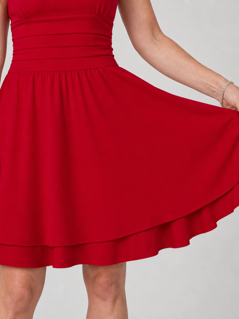 Dorvelli | Women's Mini Dress – Sleeveless Square Neck Flared