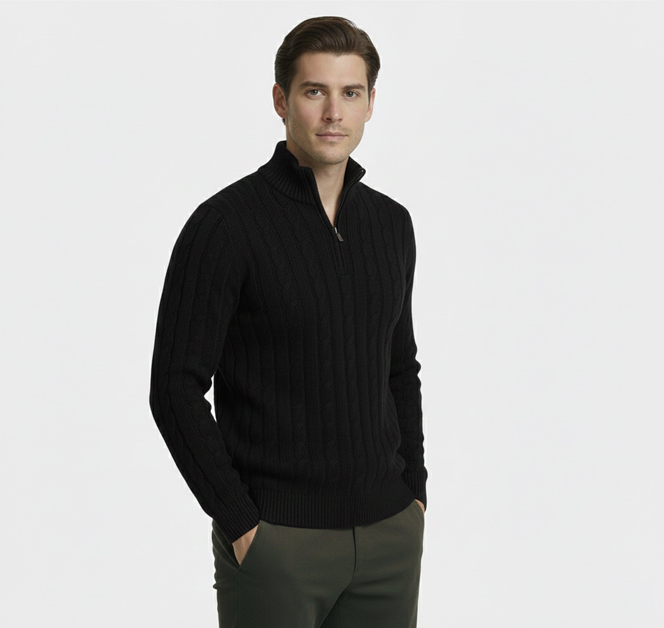 Dorvelli | Men’s Wool Sweater – Mock Neck Classic