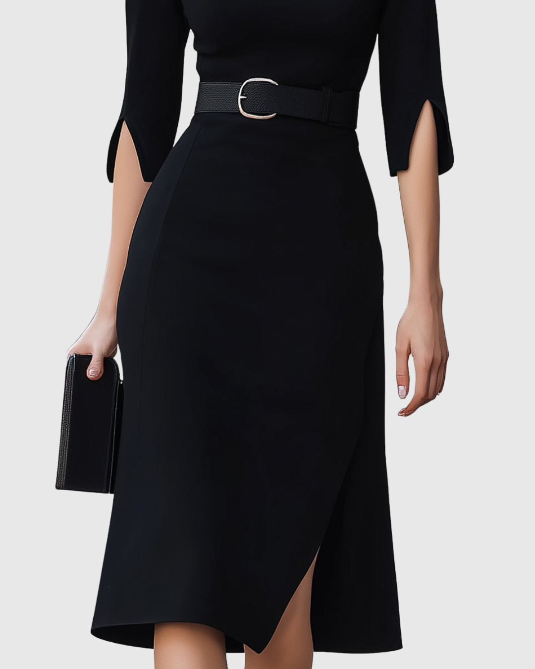 Dorvelli | Women's Midi Dress – Classic Black