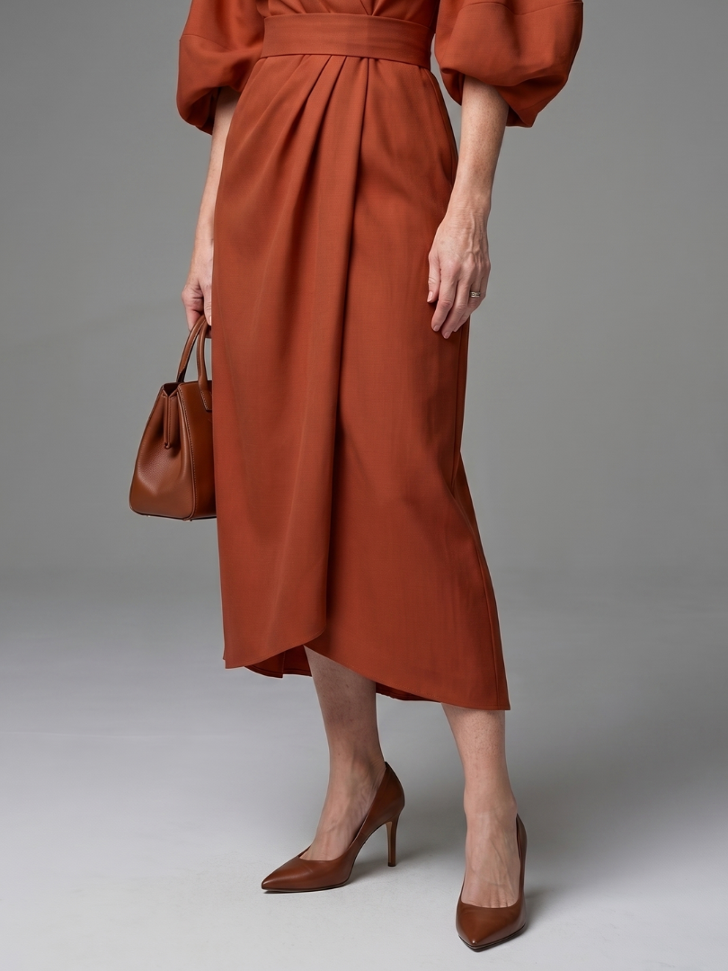 Dorvelli | Women's Midi Dress – Sculpted Waist Panel