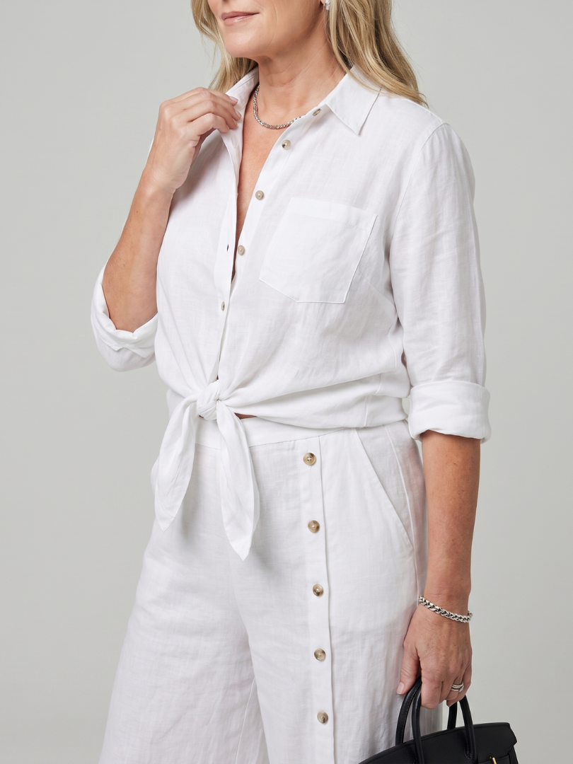 Dorvelli | Women's Two-Piece Set – Long Sleeve Tie Front