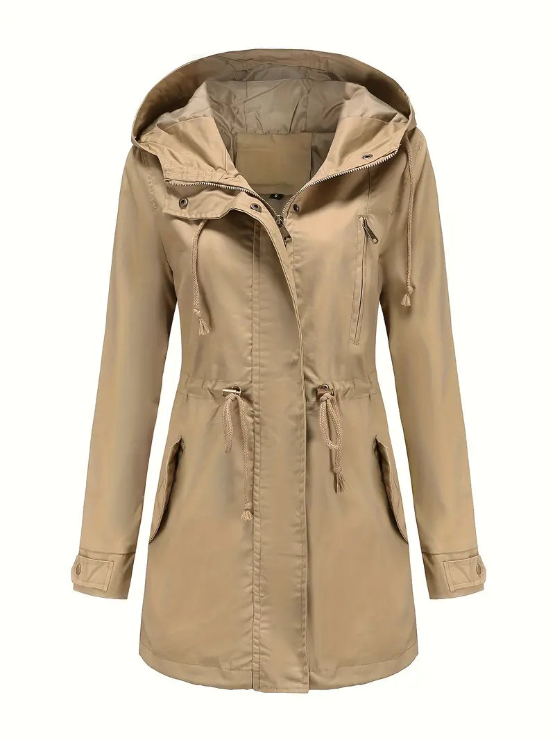 Dorvelli | Women's Hooded Parka – Longline Zip Front